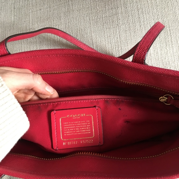 Coach Leather Tote Bag POPPY - Picture 5 of 7